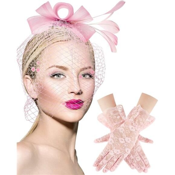 Fascinator Hat for Women Feather Funeral Veil Hat Tea Party Derby Headband - Picture 1 of 7